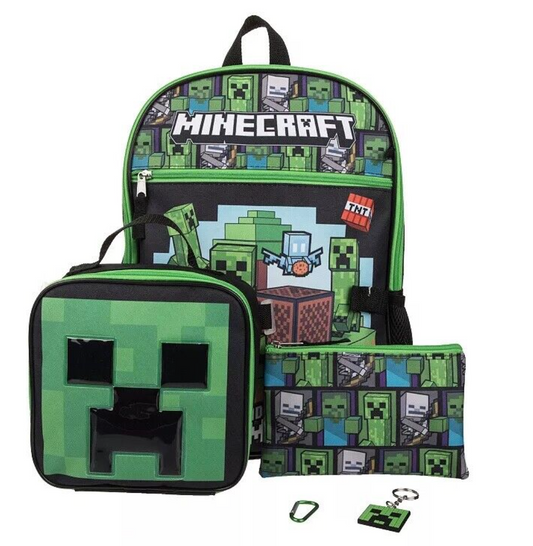 Kids Minecraft 5-Piece Backpack Set