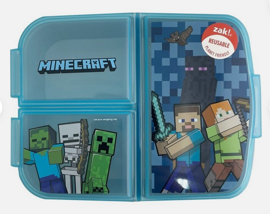 Minecraft Lunch Box Multi Compartment ~ Zak! ~ BPA Free ~ Back to School